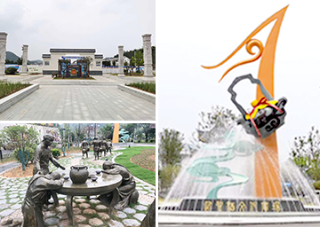 霍山佛子嶺酒文化公園主雕、景觀雕塑、文化柱。